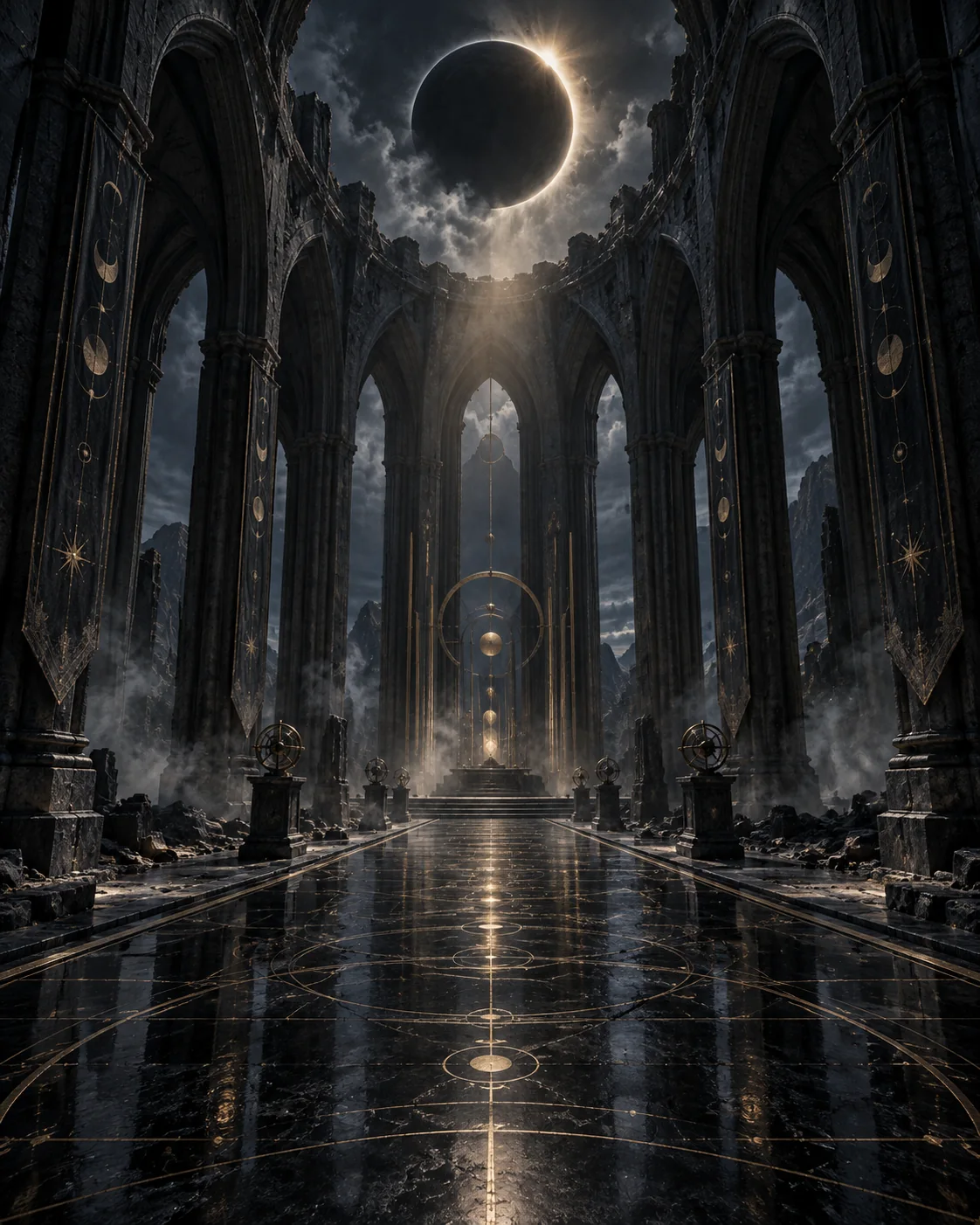 Obsidian Cathedral celestial artwork
